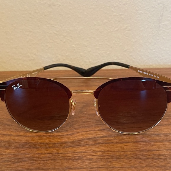 Ray Ban Gold and Tortoise Metal Framed Sunglasses